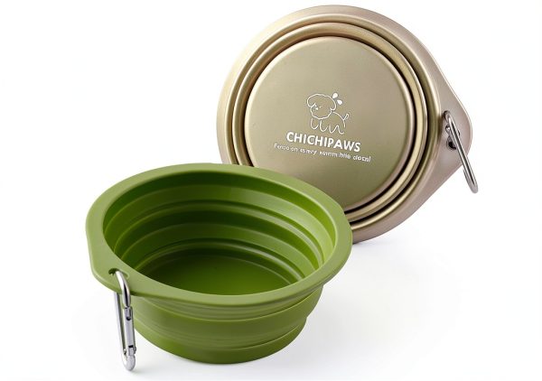 CHICHIPAWS Collapsible Dog Bowl Silicone Travel Pet Supplies-0