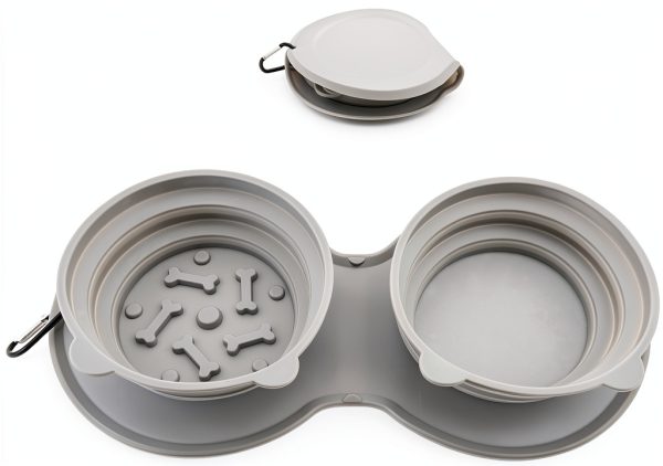 ARTIGREE Foldable Pet Bowls Travel Cat Dog Food Water-0