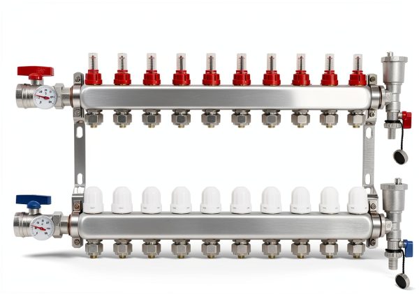 FAHKNS Floor Heating Manifold Stainless Steel 10 Loop-1