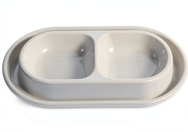 POPETPOP Cat Bowl Dual Compartment Outdoor Feeding Solution-0