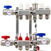 FAHKNS 2 Branch Floor Heating Manifold Brass Stainless Steel-2