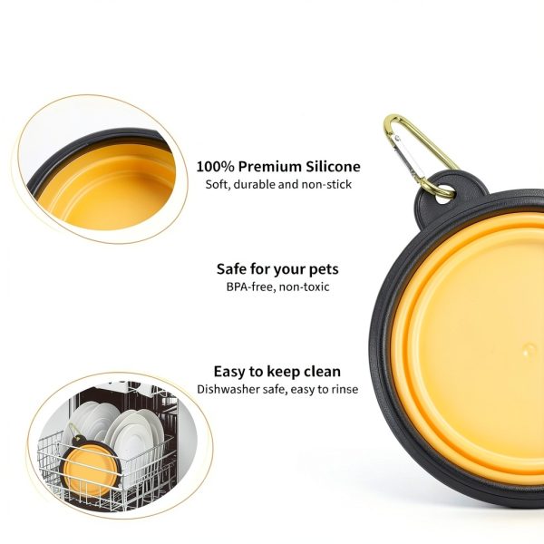 Blusaryme Collapsible Pet Bowl Foldable Travel Dog Cat Bowls-2