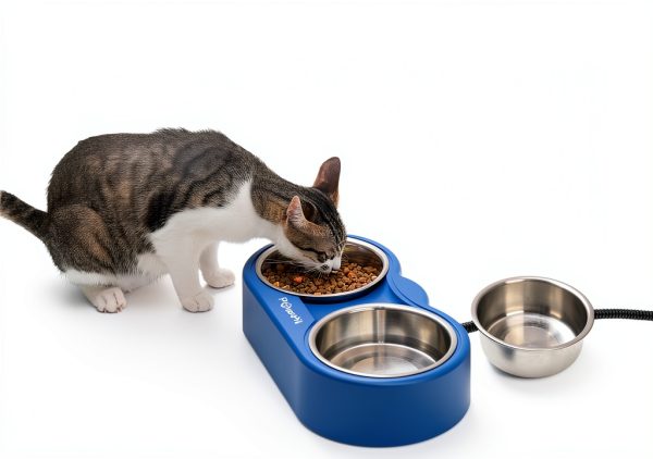 PawsPik Heated Cat Bowl Stainless Steel Outdoor Winter-2
