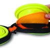 Petmate Collapsible Travel Bowl Navy Blue Go Go Green-2
