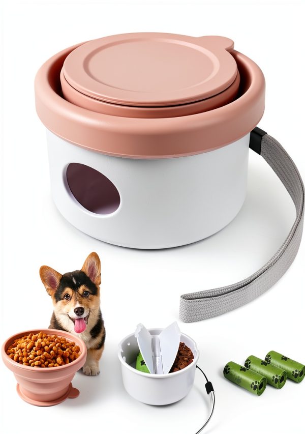 MEINV Collapsible Dog Bowl Travel Set Food Container Poop-0