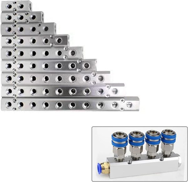 Air Manifold Block It Works Great Aluminum Pneumatic-6