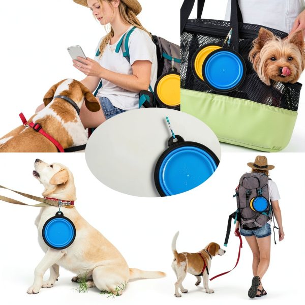 Blusaryme Collapsible Pet Bowl Foldable Travel Dog Cat Bowls-3
