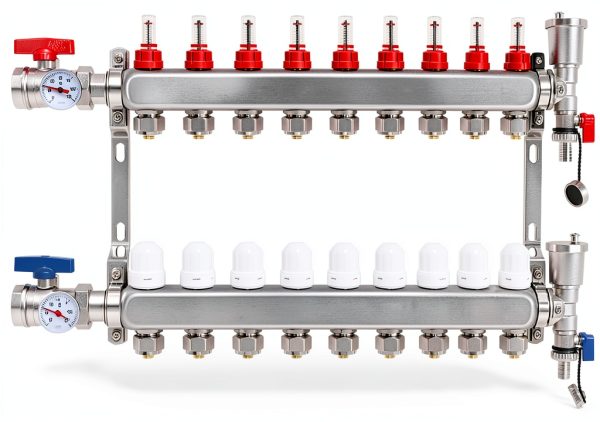 FAHKNS Radiant Heating Manifold Stainless Steel 12 Loop-0