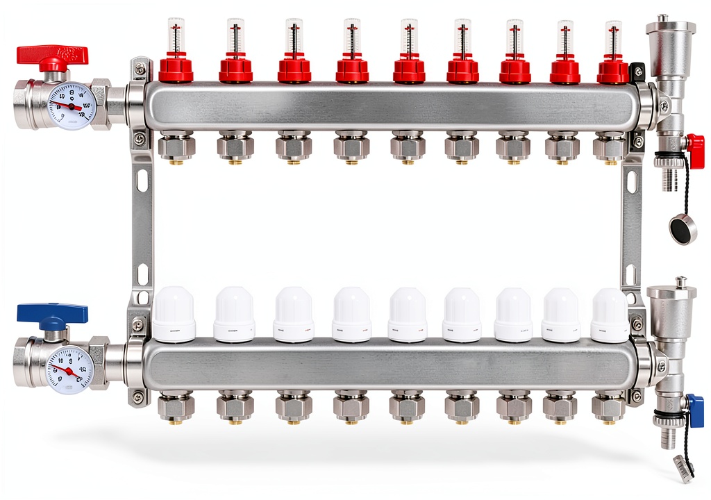 FAHKNS Radiant Heating Manifold installed in a heating system