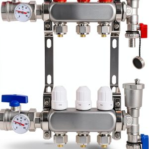 FAHKNS Radiant Heating Manifold 3 Loop Stainless-0