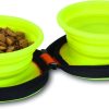 Petmate Collapsible Travel Bowl Navy Blue Go Go Green-3