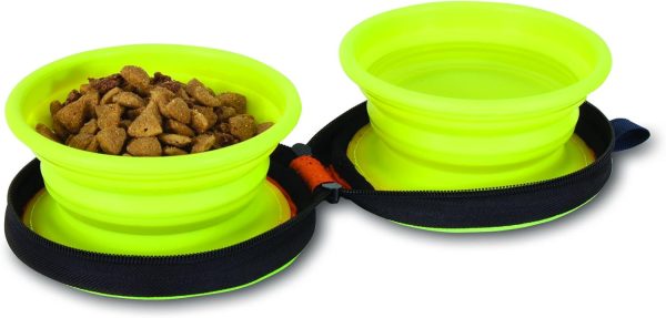 Petmate Collapsible Travel Bowl Navy Blue Go Go Green-3