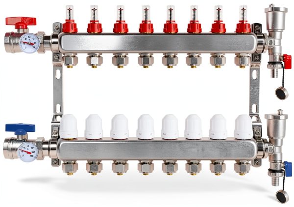 FAHKNS Floor Heating Manifold Stainless Steel 10 Loop-0