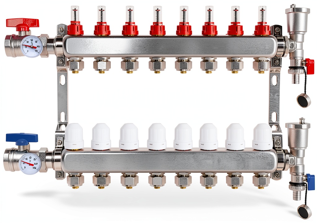 FAHKNS Floor Heating Manifold installed in a residential heating system