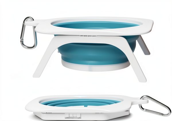 TeTech Collapsible Pet Bowl Tripod Stand Travel Dog Cat-1