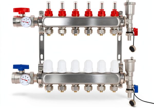 FAHKNS Floor Heat Manifold Stainless Steel 6 Loop-0