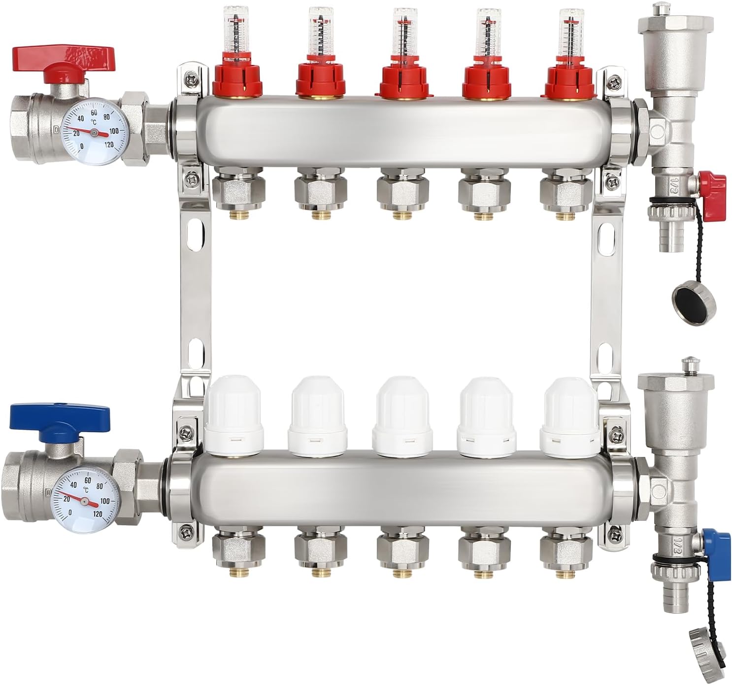 FAHKNS radiant heating manifold installed under a tiled floor