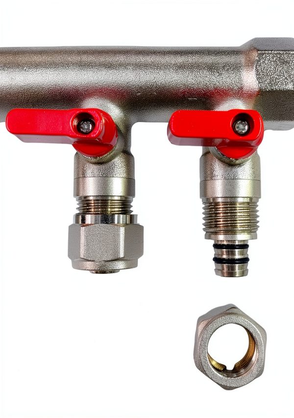 KlimPLumbing Pex Manifold Fittings Blue Red 3/4 Inch-1