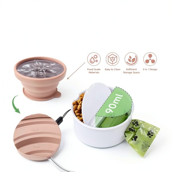 MEINV Collapsible Dog Bowl Travel Set Food Container Poop-2