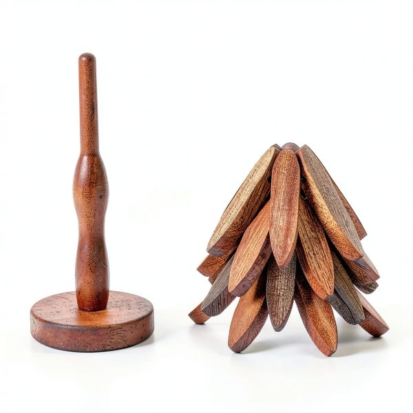 Tqcatyma Teapot Trivet Set Wood Heat Insulating Christmas-2