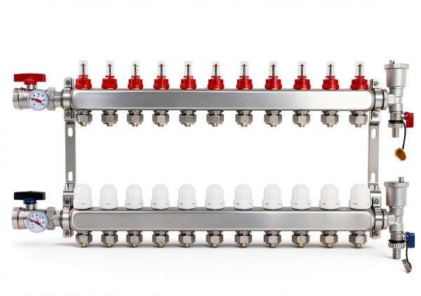 FAHKNS Radiant Heating Manifold Stainless Steel 12 Loop-1