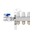 FAHKNS 2 Branch Floor Heating Manifold Brass Stainless Steel-4