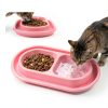 Harhana Ant Proof Cat Bowls Double Bowl Outdoor Travel-2