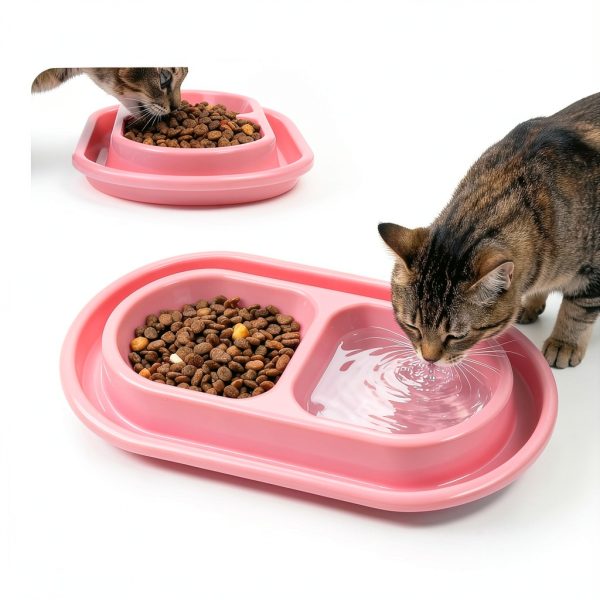 Harhana Ant Proof Cat Bowls Double Bowl Outdoor Travel-2