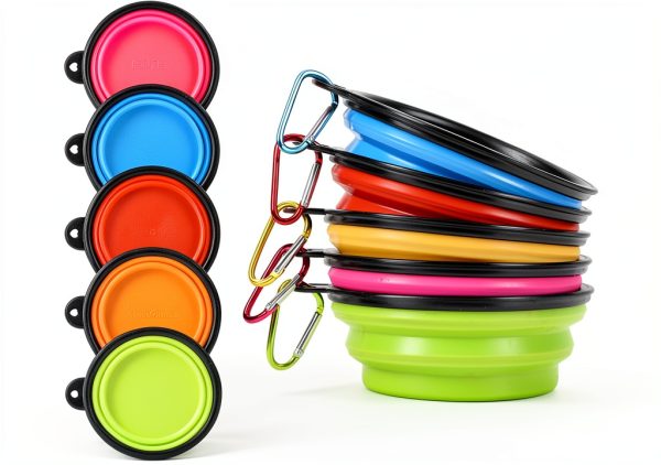 Blusaryme Collapsible Pet Bowl Foldable Travel Dog Cat Bowls-0