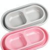 Harhana Ant Proof Cat Bowls Double Bowl Outdoor Travel-4