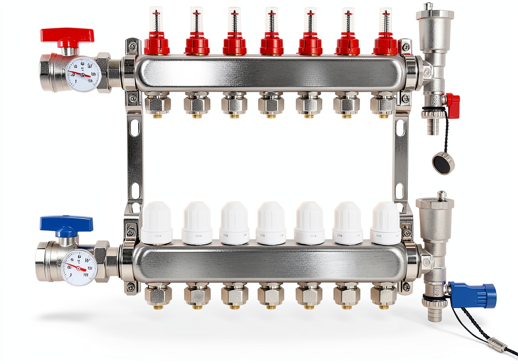 FAHKNS Radiant Heating Manifold installed in a underfloor heating system