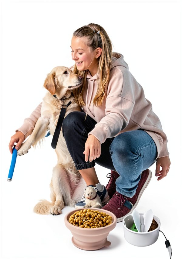 MEINV Collapsible Dog Bowl Travel Set Food Container Poop-5