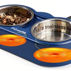PawsPik Heated Cat Bowl Stainless Steel Outdoor Winter-0