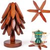 SnapMorph Wood Trivet Set Heat Protection Space Saving-0