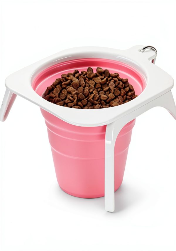 TeTech Collapsible Pet Bowl Tripod Stand Travel Dog Cat-3