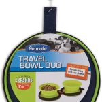 Petmate Collapsible Travel Bowl Navy Blue Go Go Green-0