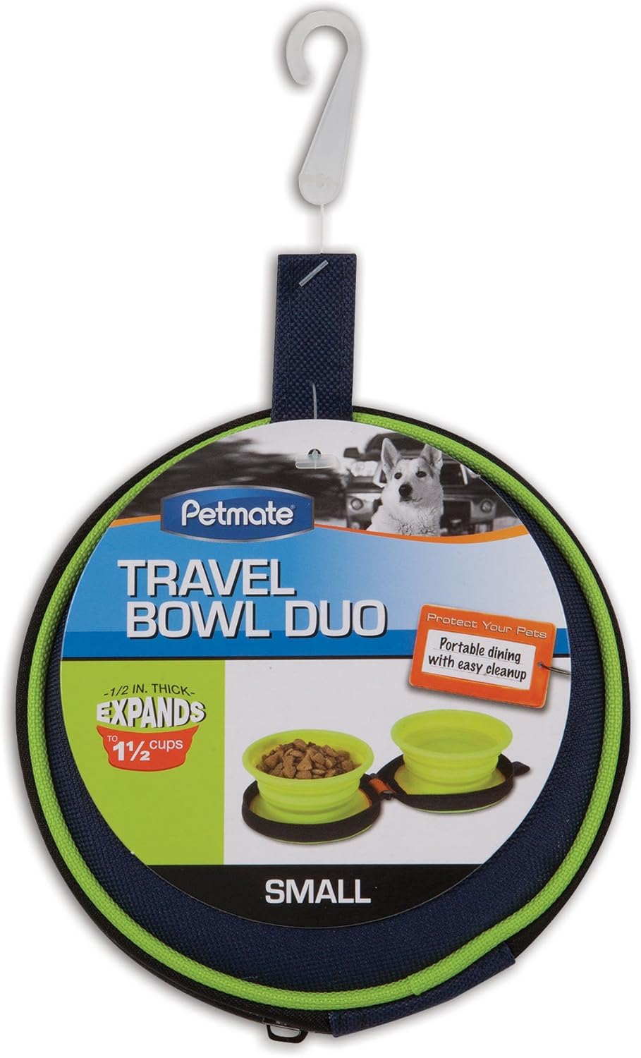 Petmate collapsible travel bowl in use during a hike