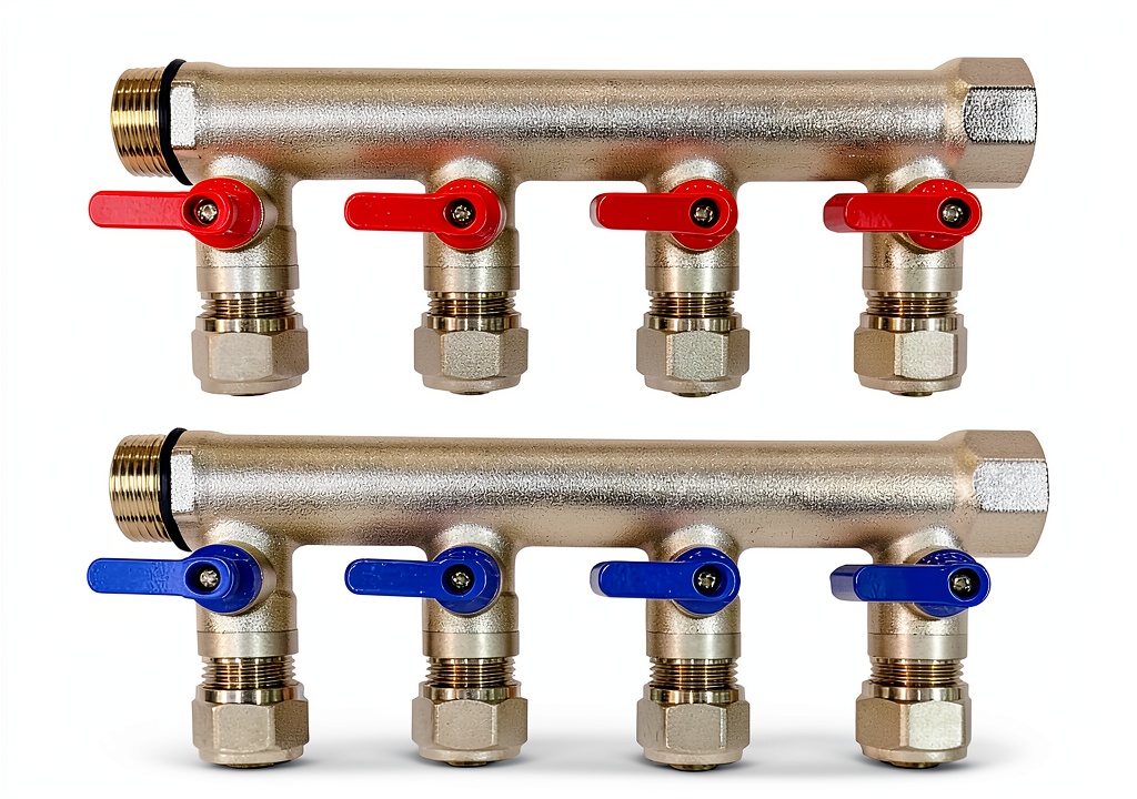 Installing the 4‑loop PEX manifold in a utility closet