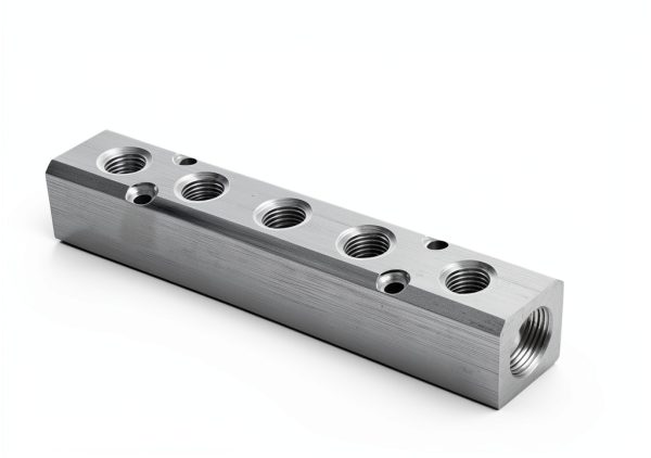 GASHER 5‑Way 7‑Port Aluminum Manifold Fitting NPT Threaded Silvery-1