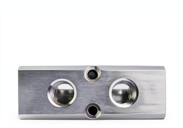 Qolekog Aluminum Air Manifold 2 Way 4 Port NPT Silver-2