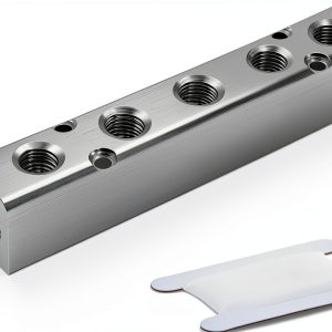 GASHER 5‑Way 7‑Port Aluminum Manifold Fitting NPT Threaded Silvery-0