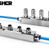 GASHER 5‑Way 7‑Port Aluminum Manifold Fitting NPT Threaded Silvery-2