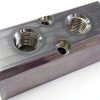 Qolekog Aluminum Air Manifold 2 Way 4 Port NPT Silver-5