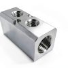 Qolekog Aluminum Air Manifold 2 Way 4 Port NPT Silver-1