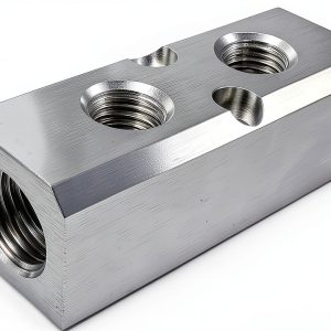 Qolekog Aluminum Air Manifold 2 Way 4 Port NPT Silver-0
