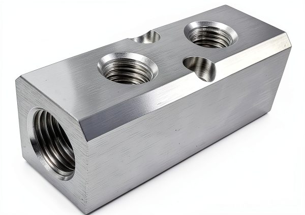 Qolekog Aluminum Air Manifold 2 Way 4 Port NPT Silver-0
