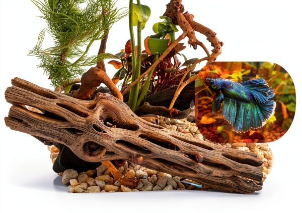 Natural Cholla Wood Hexagrowth Aquarium Décor Driftwood 5‑Piece 6"-1