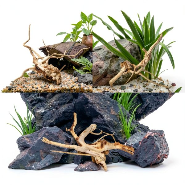 kathson Aquarium Driftwood Reptile Branches Wood Natural Spiderwood Driftwood for Aquarium 5-6" 11 Pcs Terrarium Ornament Trunk Fish Tank Log Habitat Decoration Tree Stump Decor Assorted Sizes Wood-2
