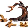 Aquarium Driftwood Decor Set - 1 Anubias Resin Model & 3Pcs Small Natural Driftwood 2-4 inch for Aquascaping, Fish Tank Landscape Design-0