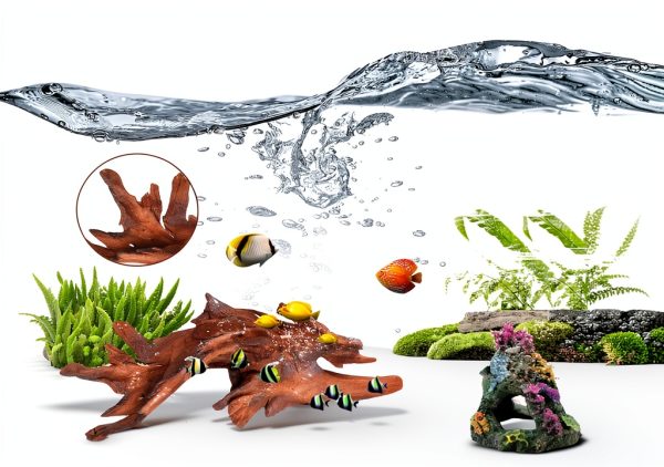 5-Piece 4-8 Inches Natural Aquarium Driftwood Decorations - Aquascape Decor for Fish Tanks, Betta Hideouts, Reptile Enclosures & Plant Attachment-2